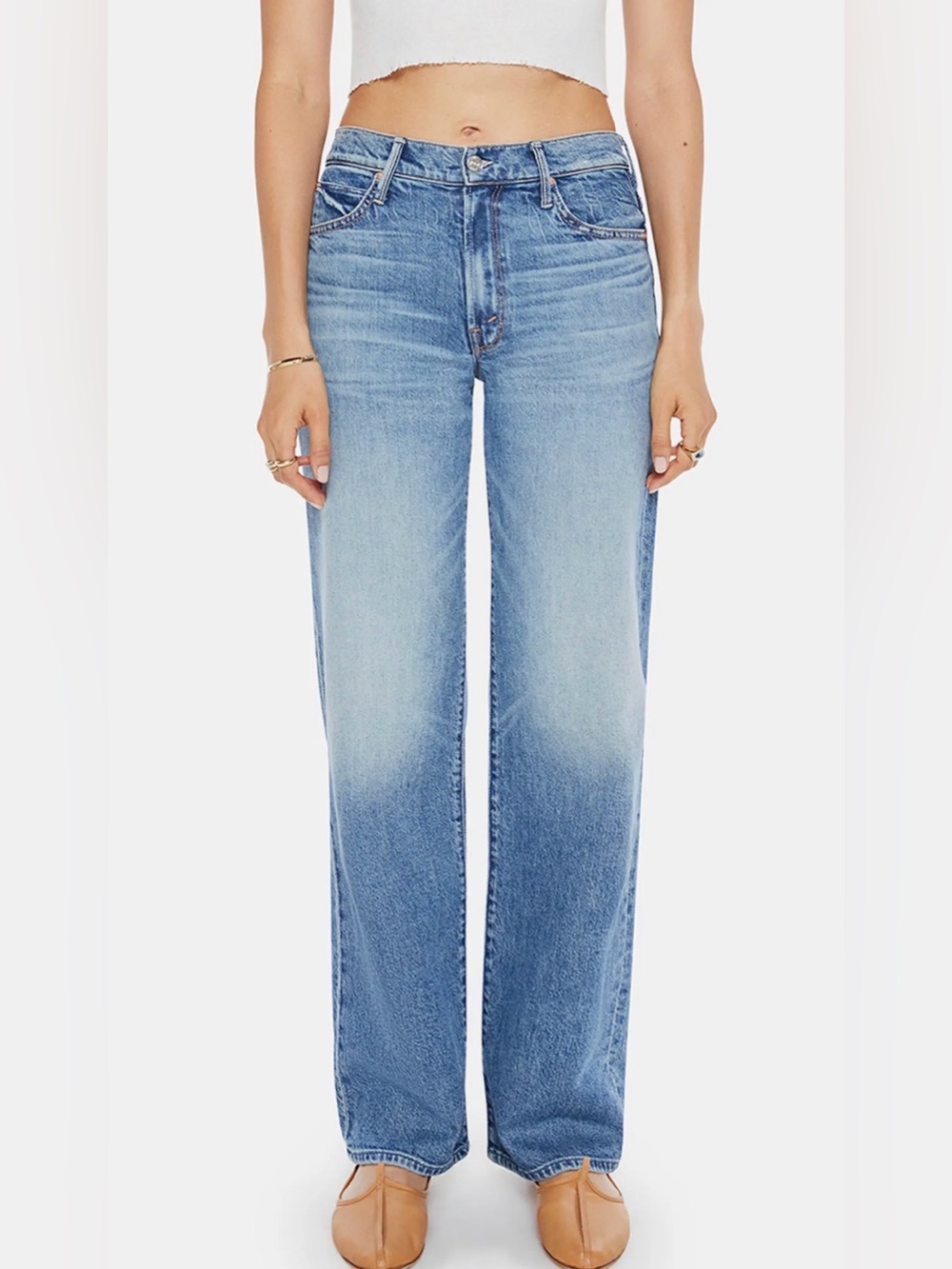 MOTHER Tunnel Vision Sneak Mid Waist Wide Leg Jeans size 30 - Picture 2 of 9